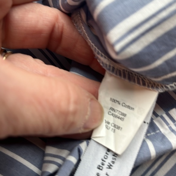 Madewell Striped V-Neck Trapeze Cotton Dress Size Small - Picture 10 of 13